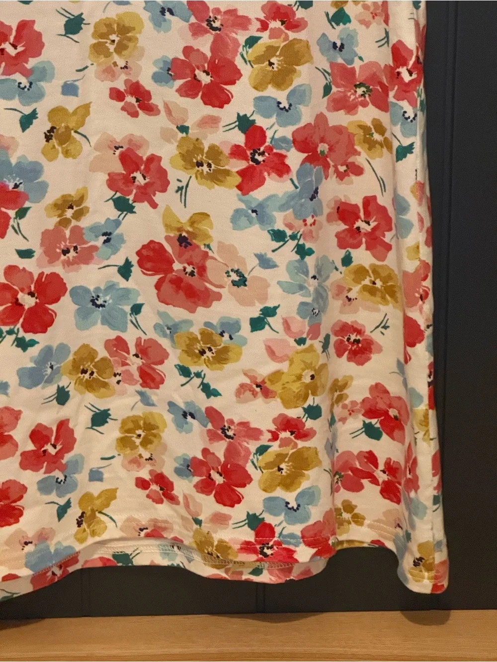 🌺 Joules Riviera Floral Chalk White Cotton Shift Dress - Size 12 - Picture 12 of 16